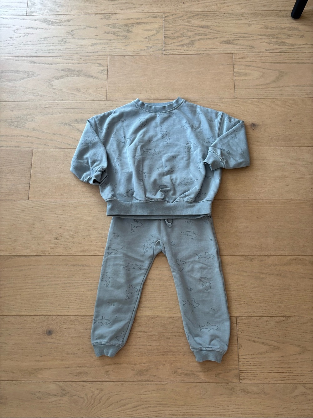 Rylee+crew blue shark print sweatshirt set, size 2-3Y